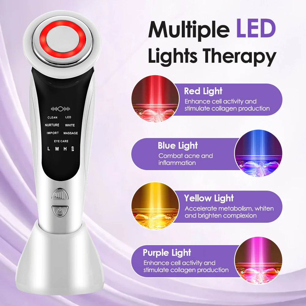 Multifunctional Facial Massager EMS Facial Beauty Massage Device Face Cleaning LED Skin Rejuvenation Lifting Tighten Care