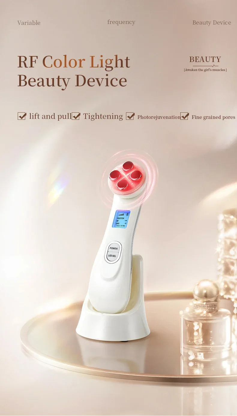 Facial Beauty Device EMS Microcurrent Introduction Facial Massager for Lifting and Firming Photon Skin Rejuvenation Anti-Wrinkle
