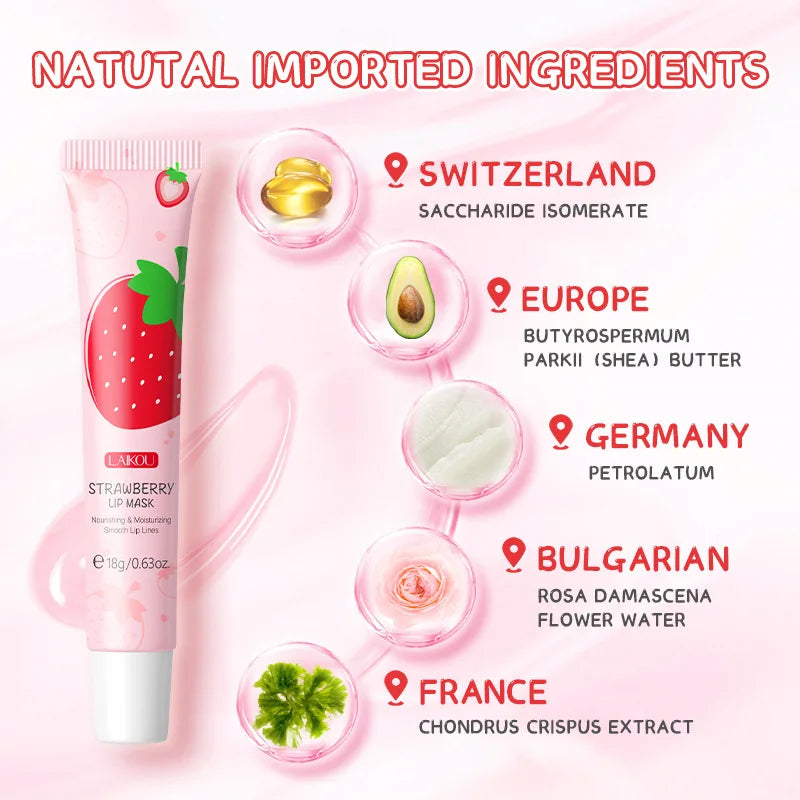 LAIKOU Strawberry Lip Mask – Moisturizing & Nourishing Balm