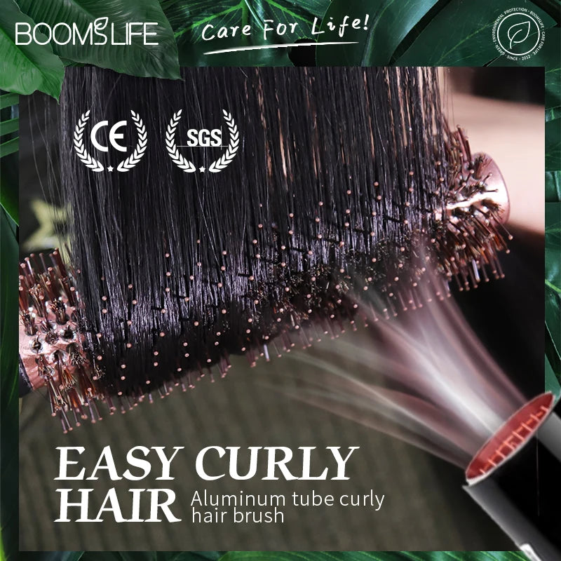 Round Barrel Boar Bristles Hair Brush Women Blowing Curling Styling Hair Comb Anti Static Roll Hairbrush Profissional Wood Combs