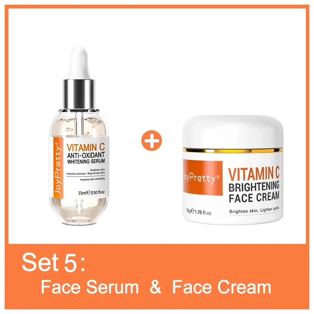 JoyPretty Vitamin C Skincare Kit – 5pcs Whitening & Moisturizing Set