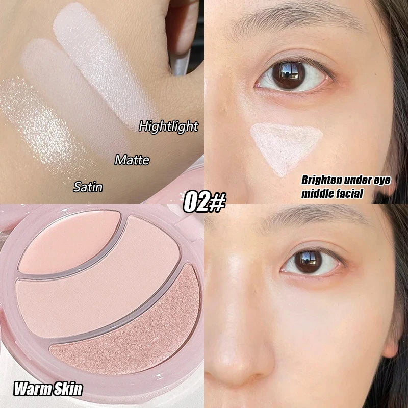 3-Color Highlighter Palette