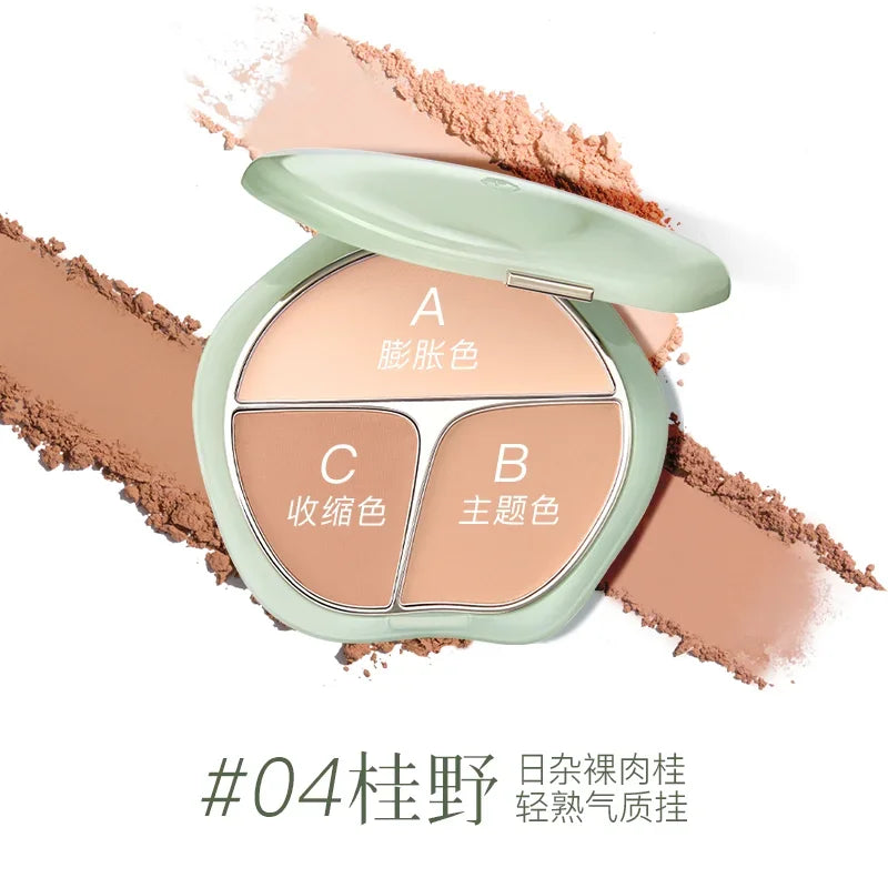 Caitang TIMAGE 3-Color Blush Palette – Highlight & Contour