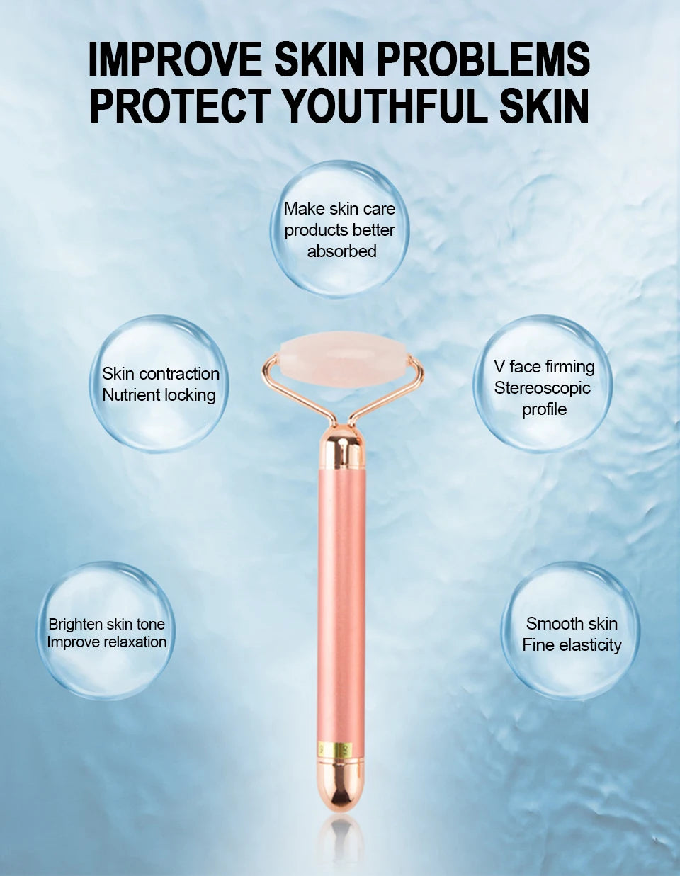 24K Gold Vibrating Face Roller