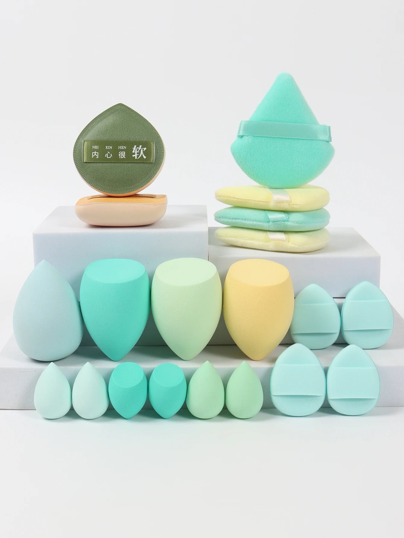 20PCS Pink Makeup Sponge Set – Foundation & Powder Puff