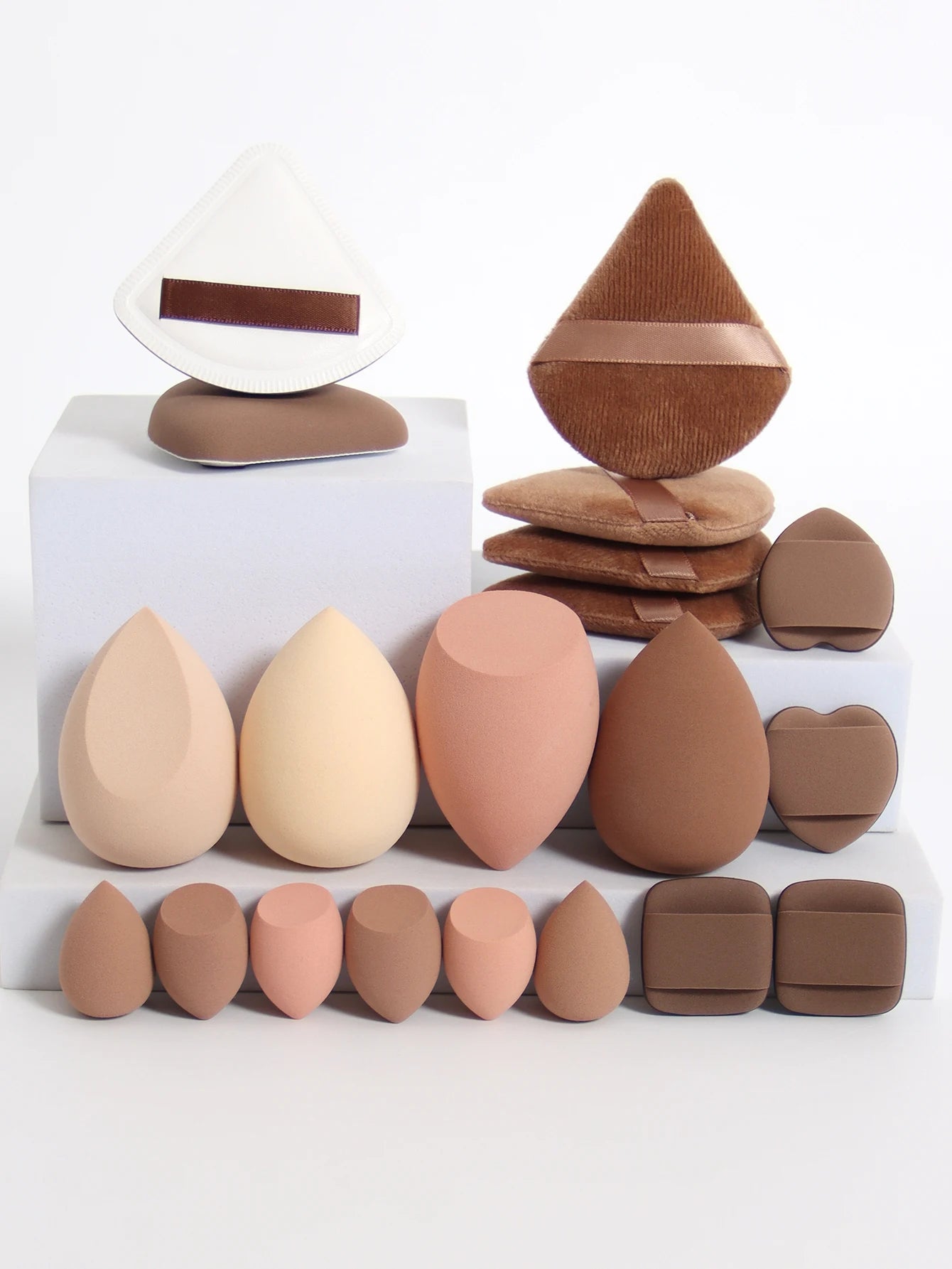 20PCS Pink Makeup Sponge Set – Foundation & Powder Puff
