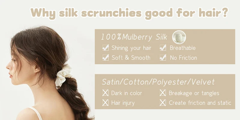 Mulberry Silk Scrunchies – Soft Pillow Hair Band (6CM)