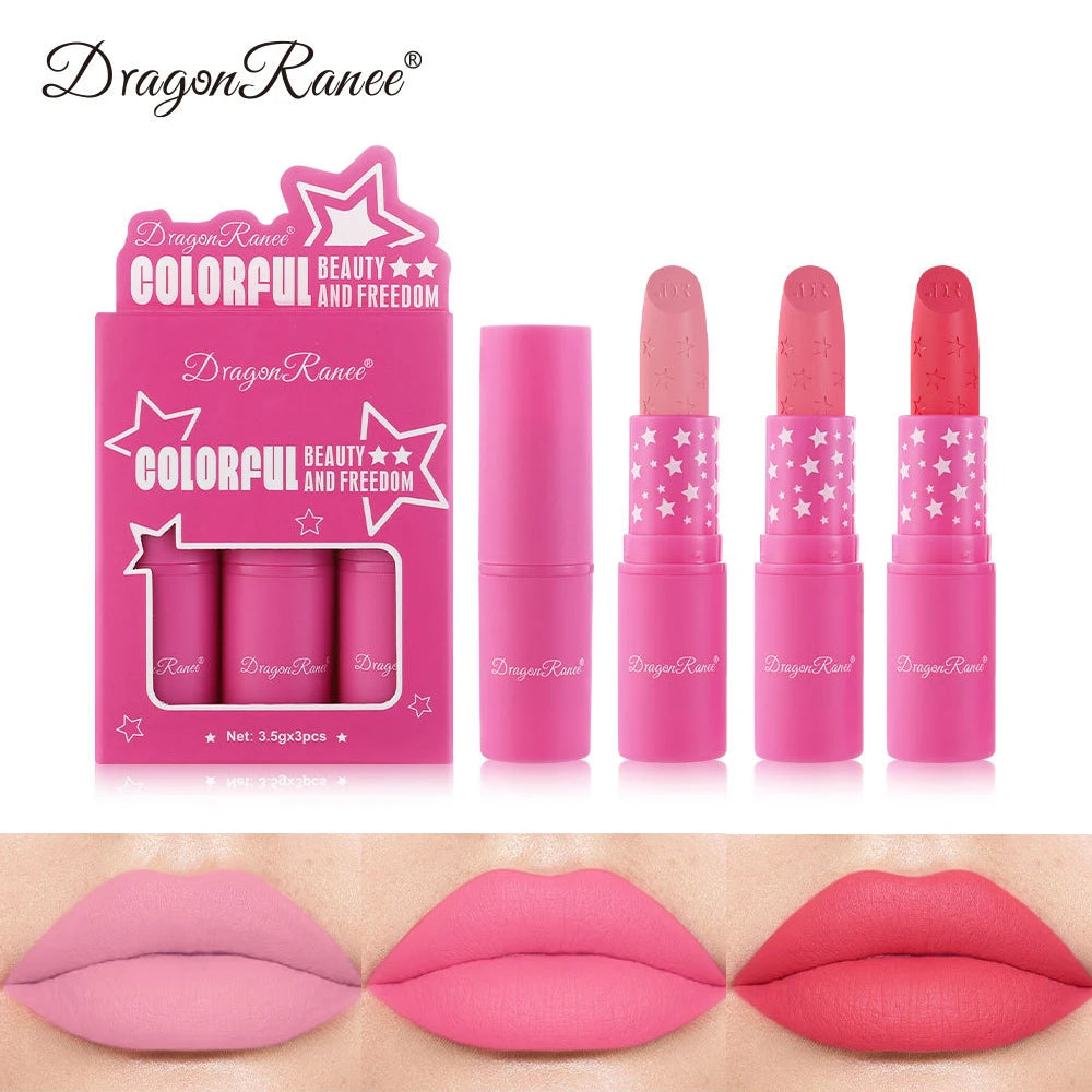 Matte Lipstick Set (3pcs) – Waterproof, Long Lasting