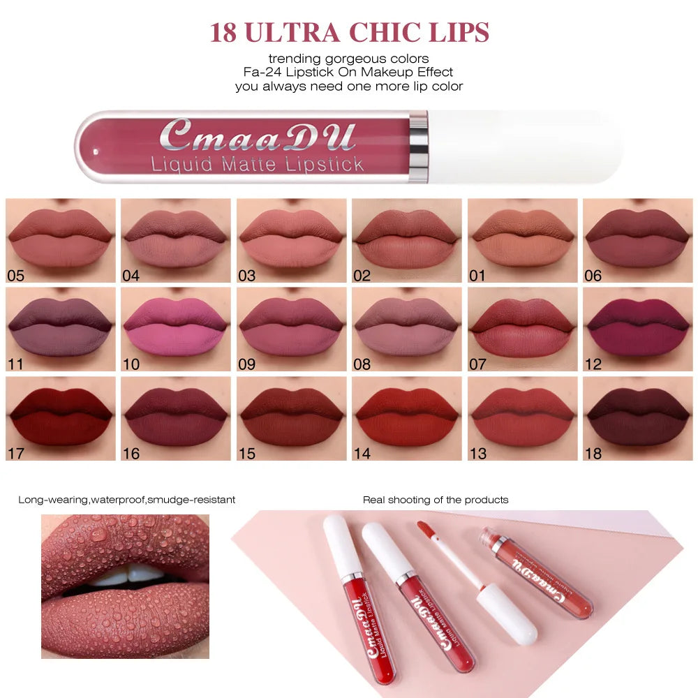 6PCS Liquid Lip Gloss Set – Waterproof & Long Lasting