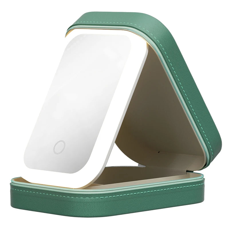 Makeup Storage Box with Lighted Mirror