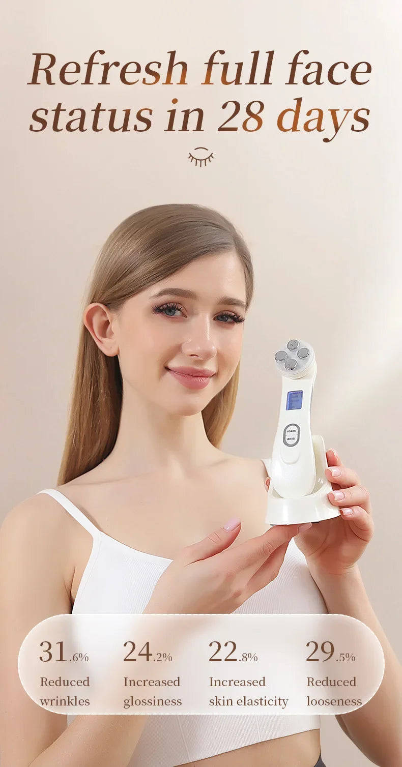 Facial Beauty Device EMS Microcurrent Introduction Facial Massager for Lifting and Firming Photon Skin Rejuvenation Anti-Wrinkle