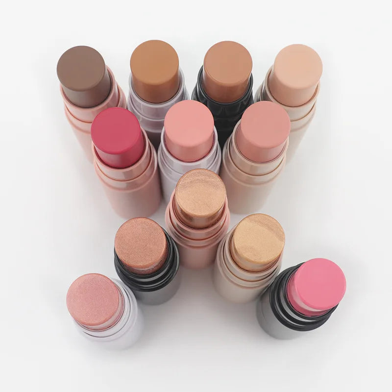 Black Tube Blush Stick with Brush – Private Label Cream Blusher