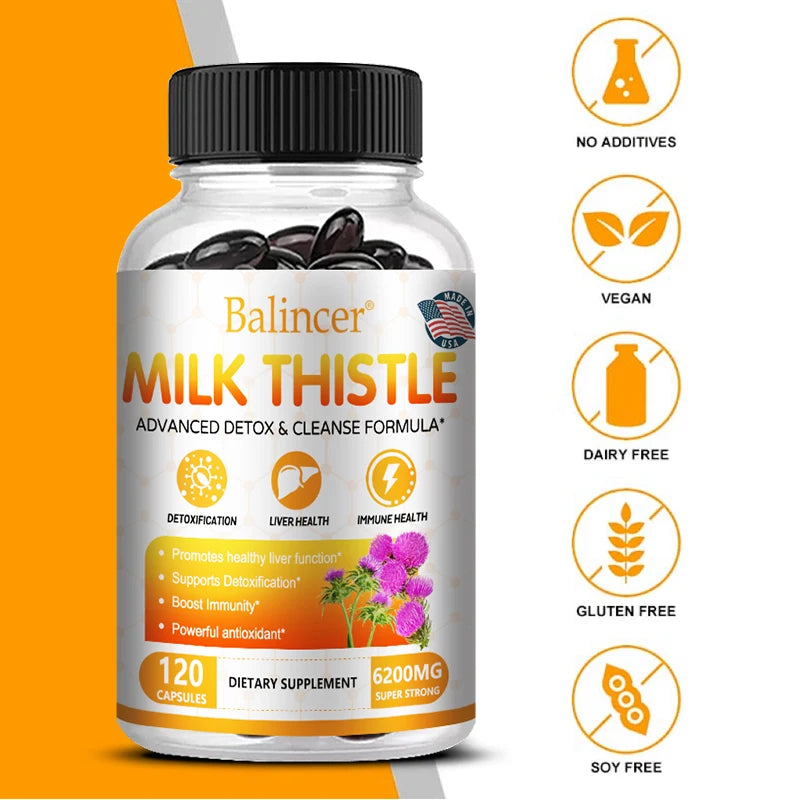 Milk Thistle Extract 6200mg – Liver Detox & Antioxidant Support