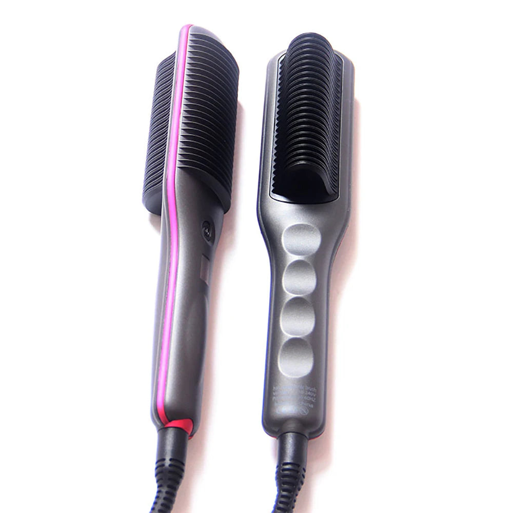 Electric Hair Straightener Brush – Anti-Scald Dual Use Styler