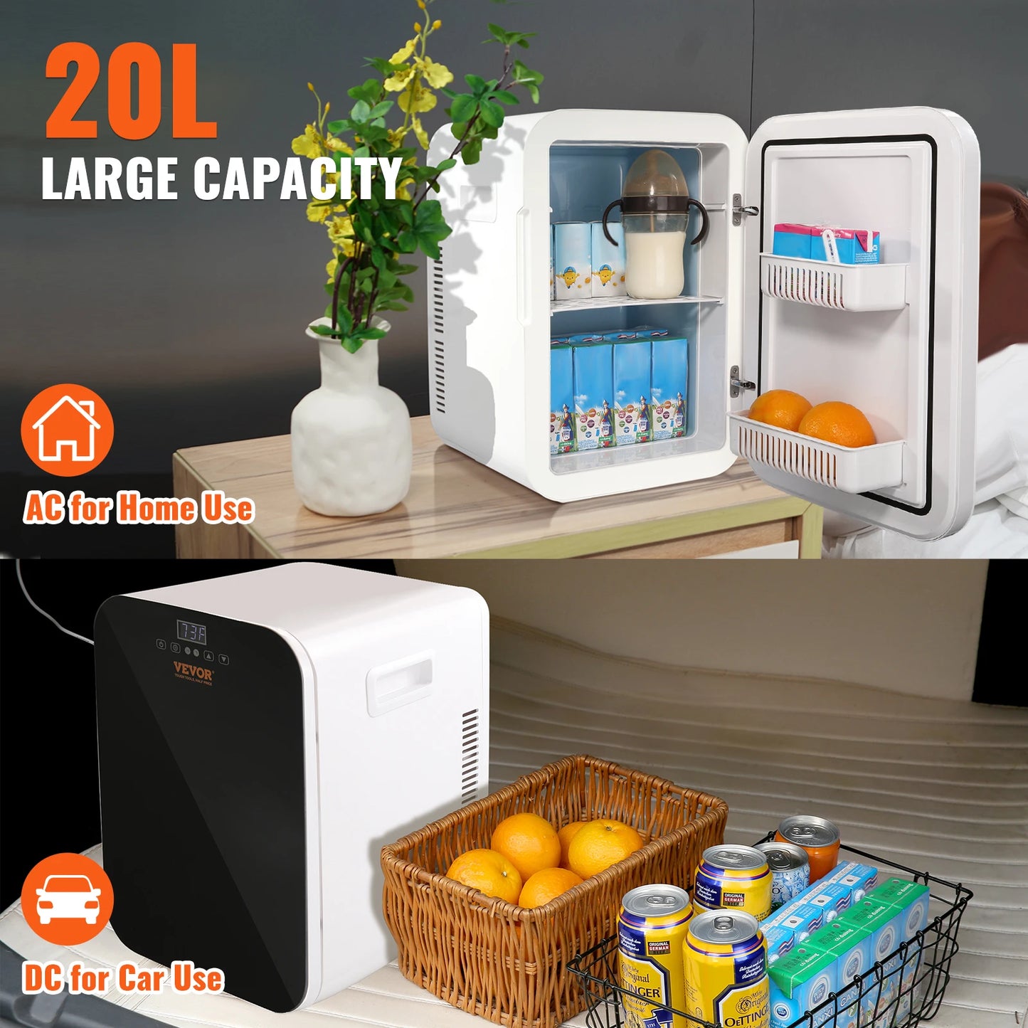 VEVOR 20L Mini Fridge – Portable Skincare & Cosmetic Cooler
