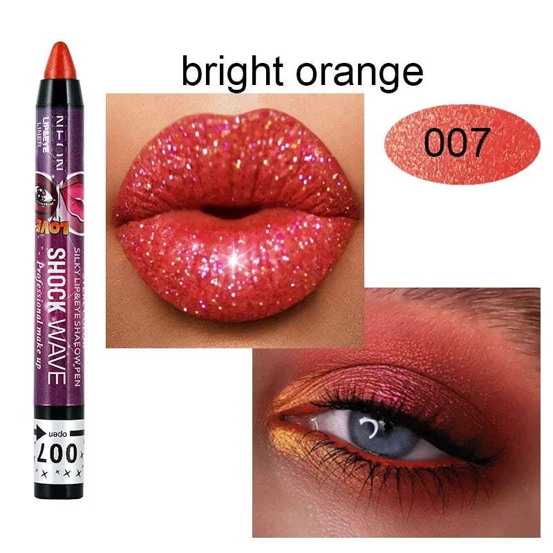 2-in-1 Eyeshadow & Lipstick Stick – Glitter & Matte