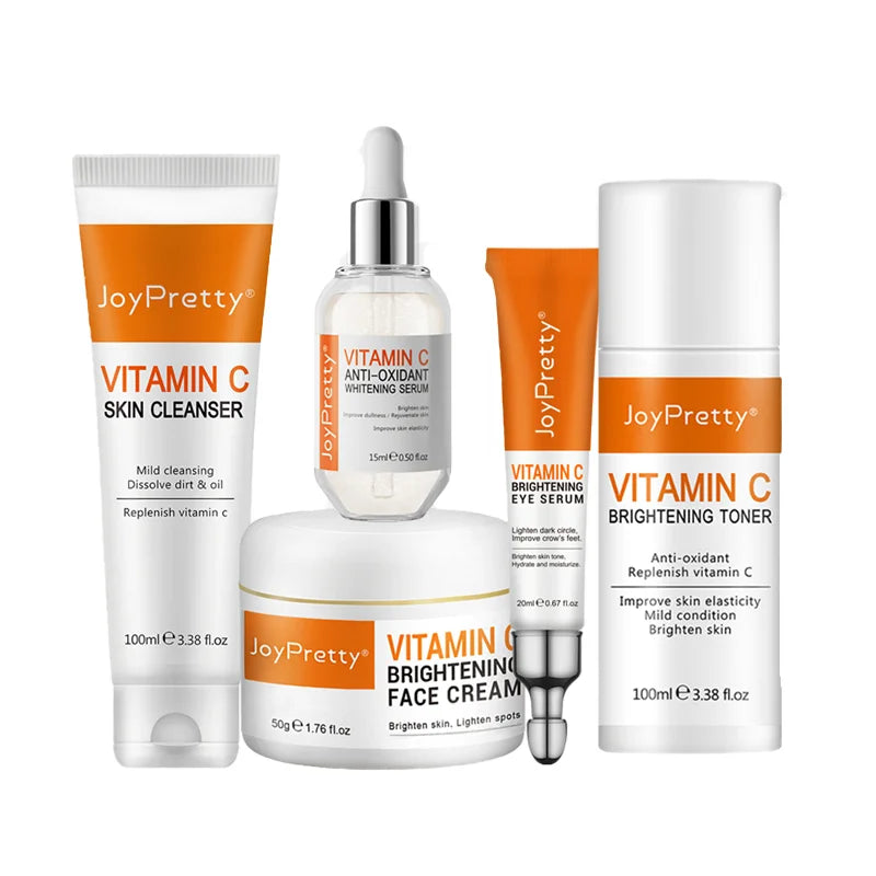 JoyPretty Vitamin C Skincare Kit – 5pcs Whitening & Moisturizing Set