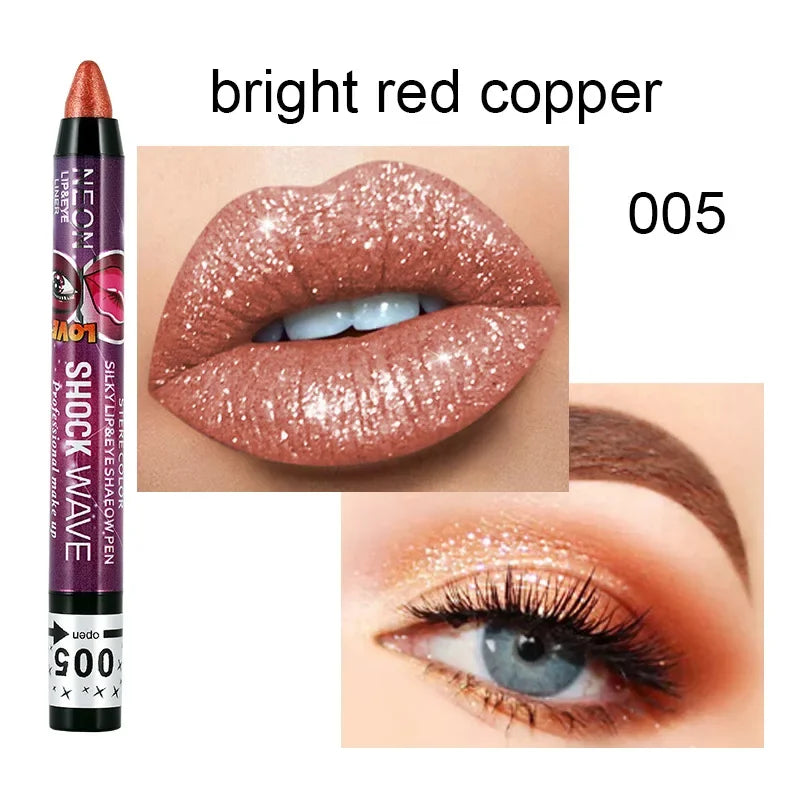2-in-1 Eyeshadow & Lipstick Stick – Glitter & Matte