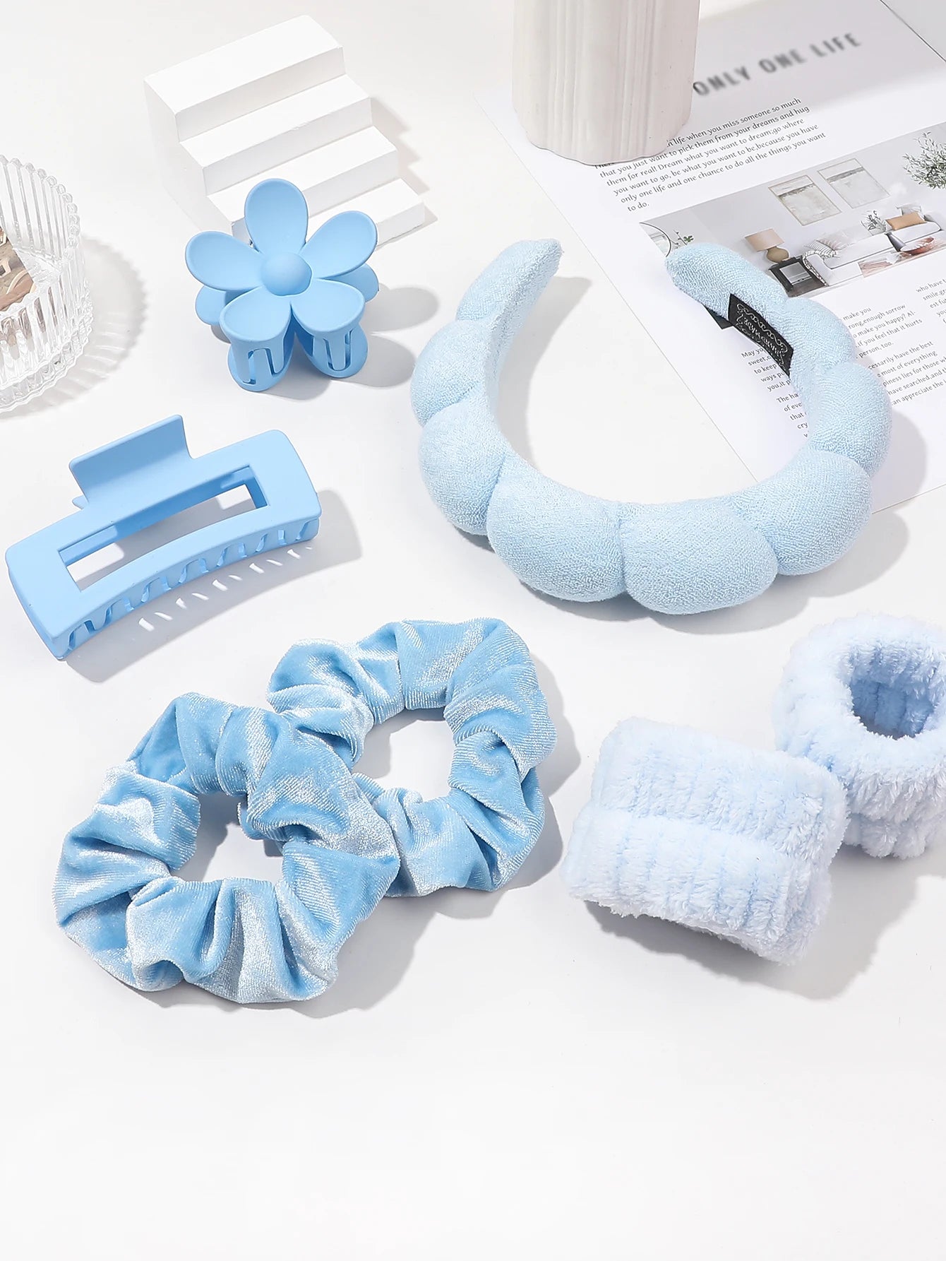 7PCS Skincare Headbands & Wristbands Set – Makeup & Face Wash