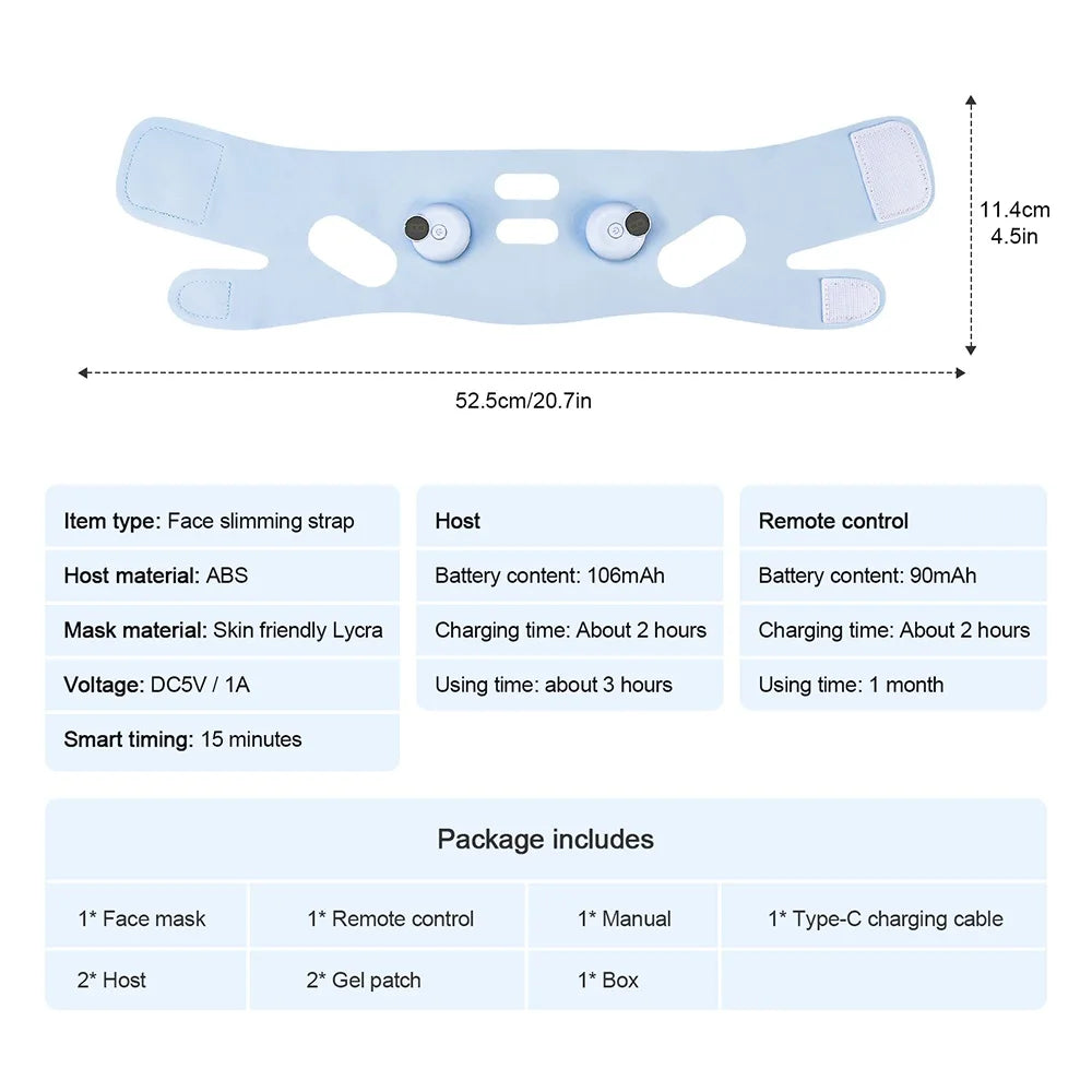 Face Lifting Beauty Machine EMS Chin Cheek Slimming Strap Skincare Facial Shaping Massager Double Chin Removal V Line Lift Belt