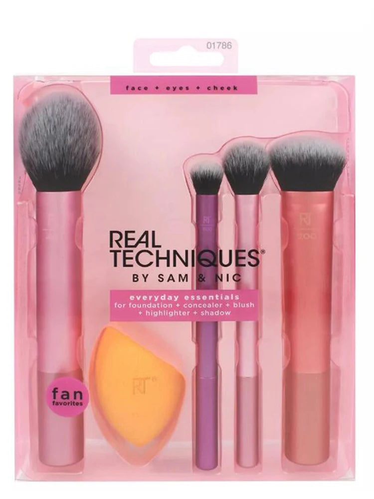 Real Techniques Professional Makeup Brushes Set Foundation Powder Contour Blush Concealer Eyeshadow Blending Cosmetic