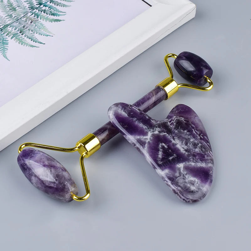 Amethyst Crystal Roller – Anti-Cellulite & Gua Sha Tool