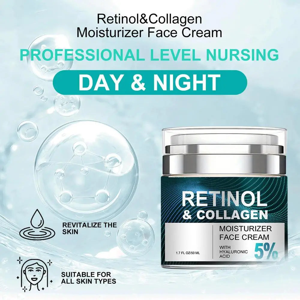 Retinol Anti-Aging Face Cream – Collagen & Hyaluronic Acid (50ml)