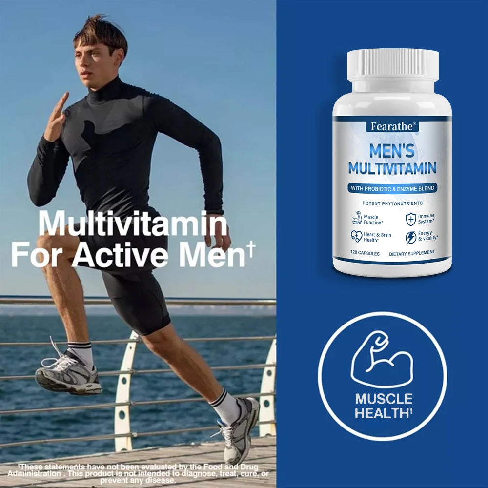 Men’s Multivitamin Supplement – Vitamin C, D3, B12 & Probiotics