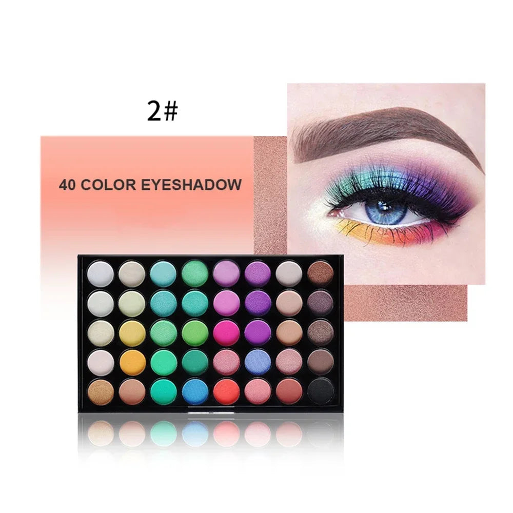 40-Color Eyeshadow Palette – Matte, Glitter & Shimmer