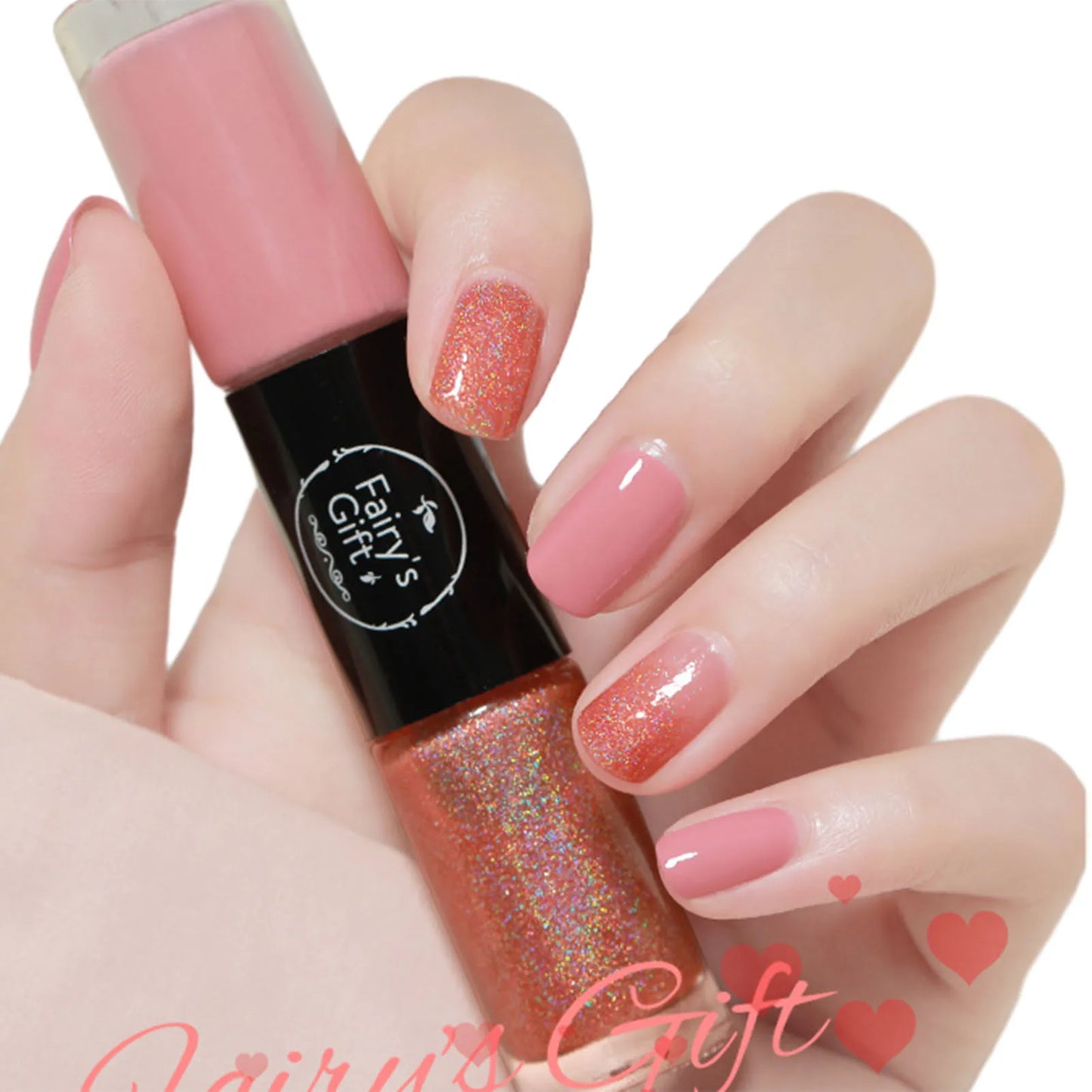 2-in-1 Glitter Nail Polish – Long-Lasting Quick-Dry Gel