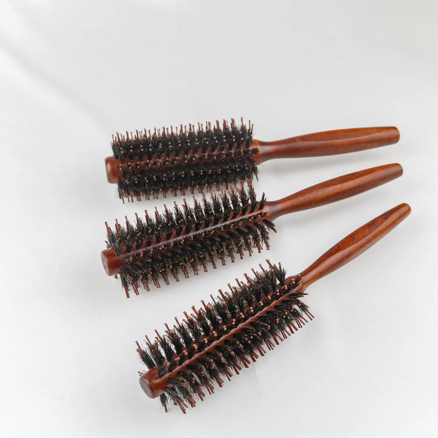 Wooden Bristle Round Brush – Curling Roller Hair Comb