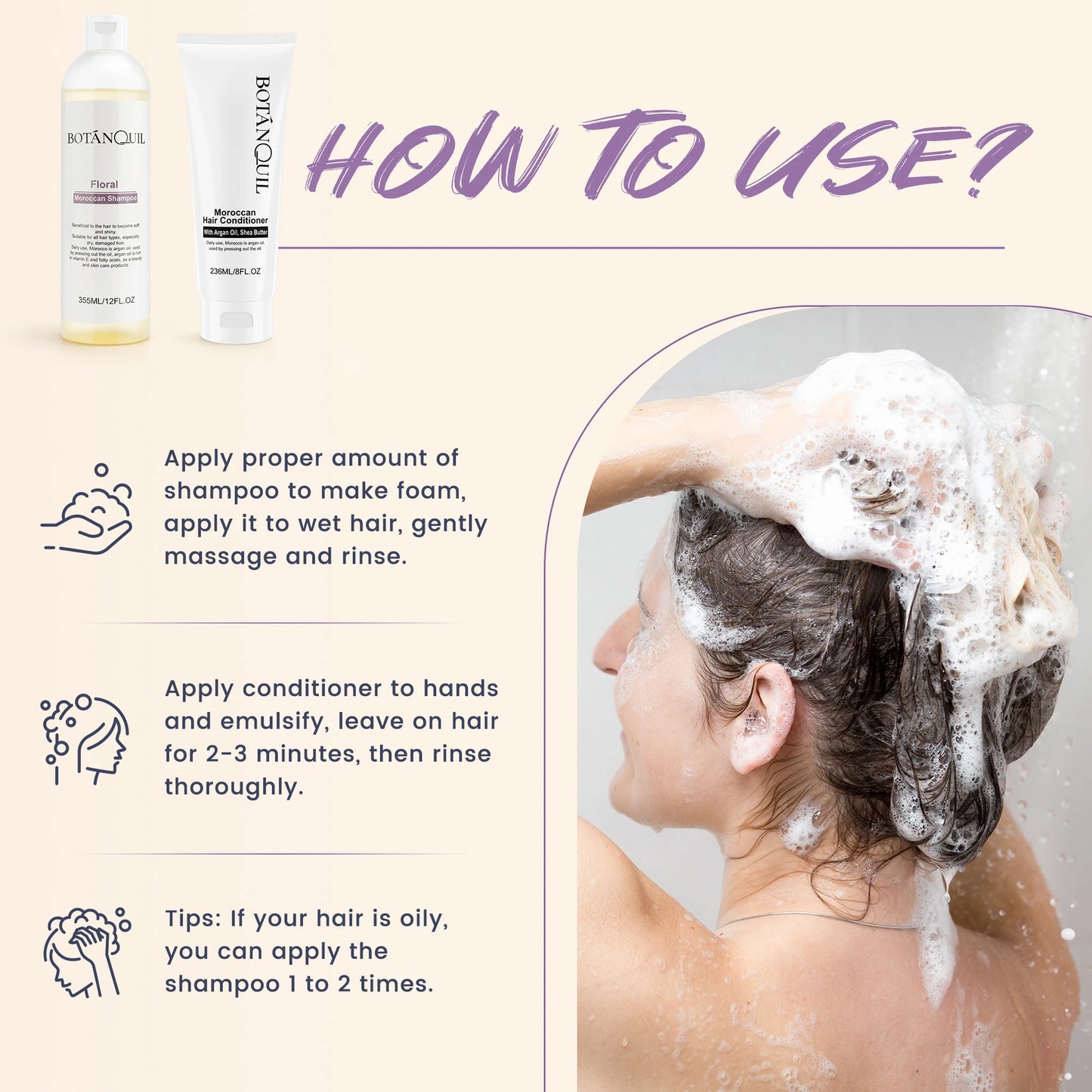 BOTÁNQUIL Argan Oil Shampoo & Conditioner – Moisturizing Set