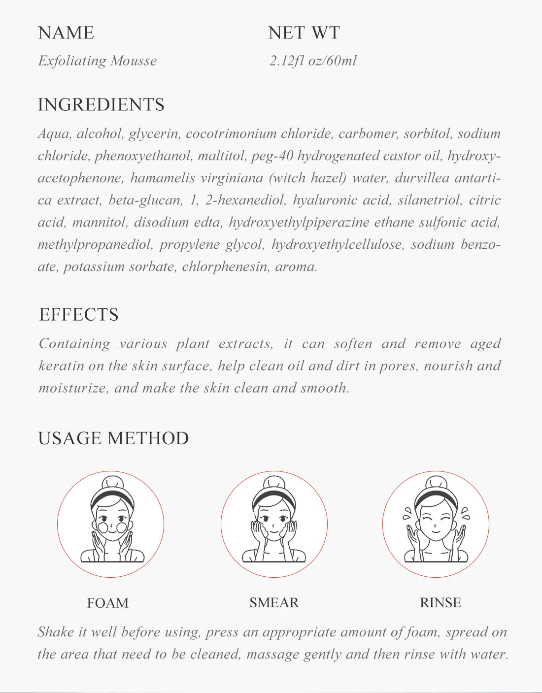 Foaming Exfoliating Mousse – Face Wash & Skin Smooth Exfoliator