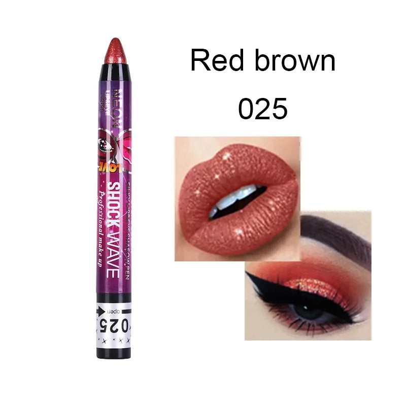 2-in-1 Eyeshadow & Lipstick Stick – Glitter & Matte