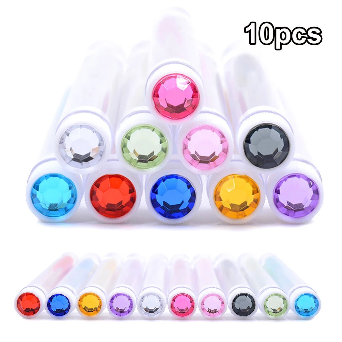 10PCS Diamond Eyelash Brushes – Spoolies & Wands