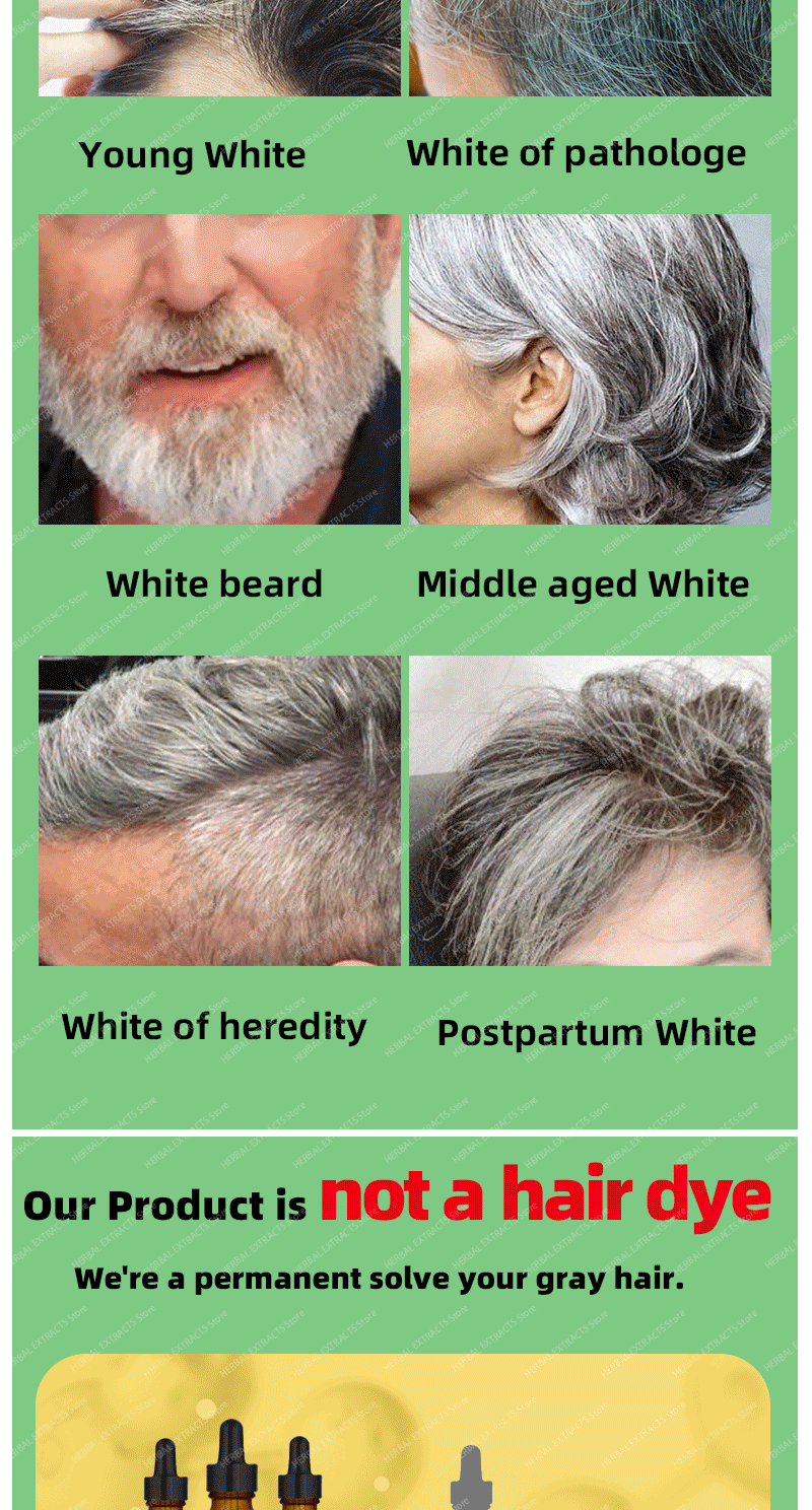 Anti-Grey Hair Cream – Natural Black Color Restorer