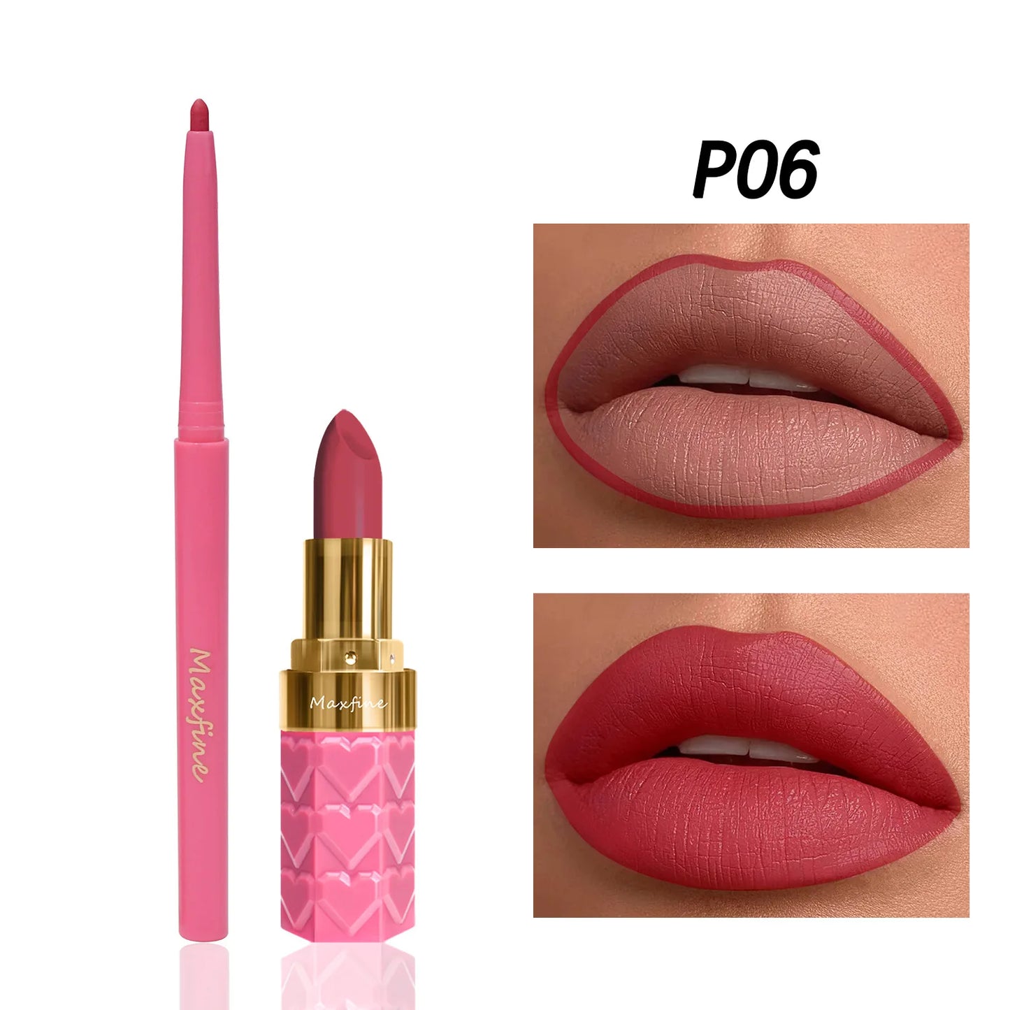 Velvet Matte Lip Liner Set – Waterproof Lipstick