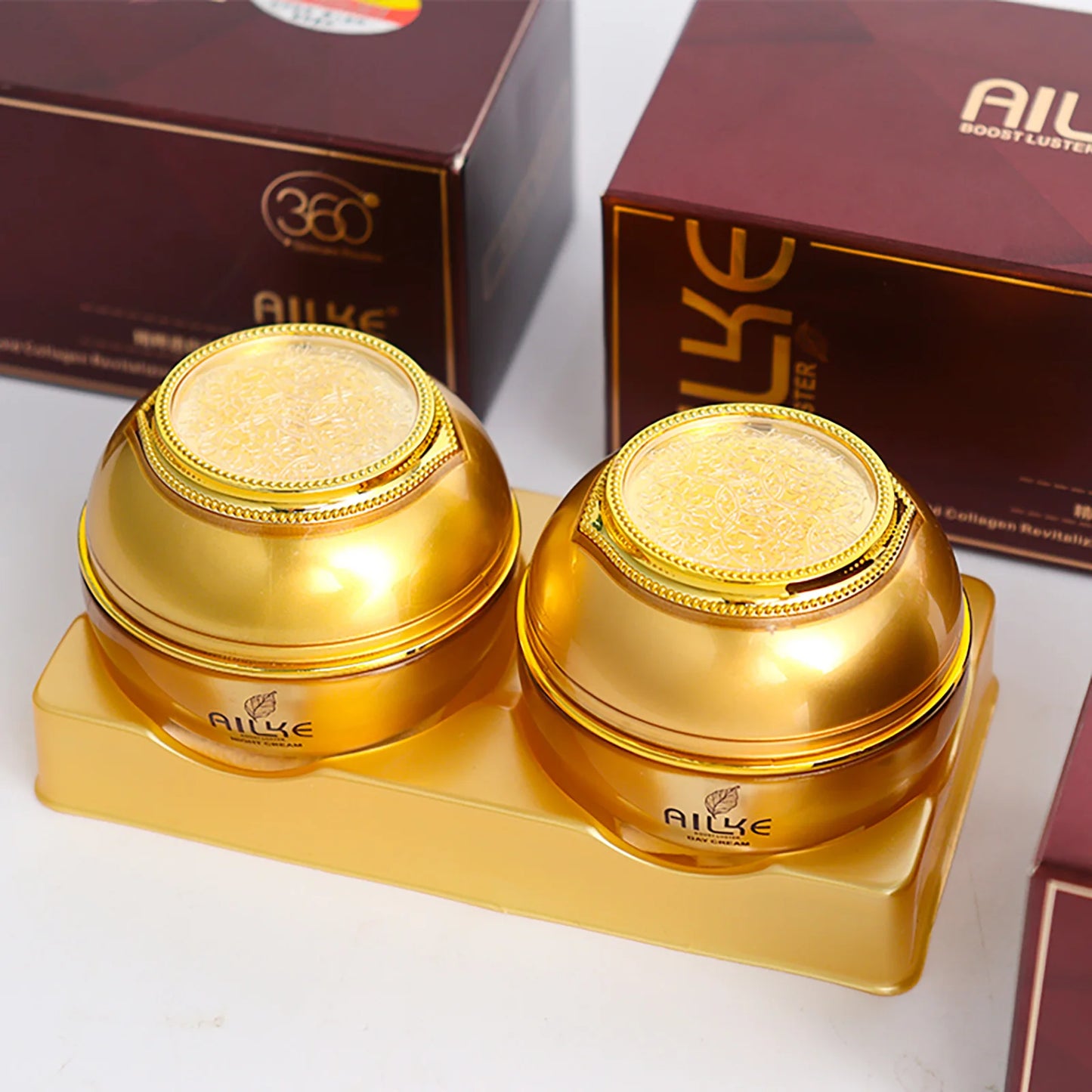 AILKE 24K Gold Skincare Set – Essence, Toner & Cream