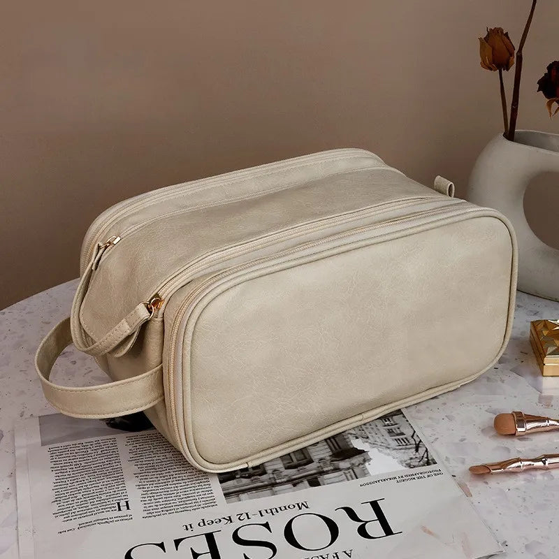 Double Zipper Makeup Bag – Large Capacity Travel Pouch