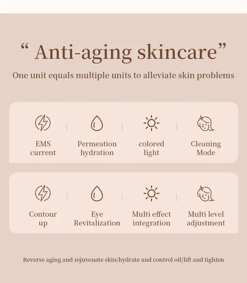 Facial Beauty Device EMS Microcurrent Introduction Facial Massager for Lifting and Firming Photon Skin Rejuvenation Anti-Wrinkle
