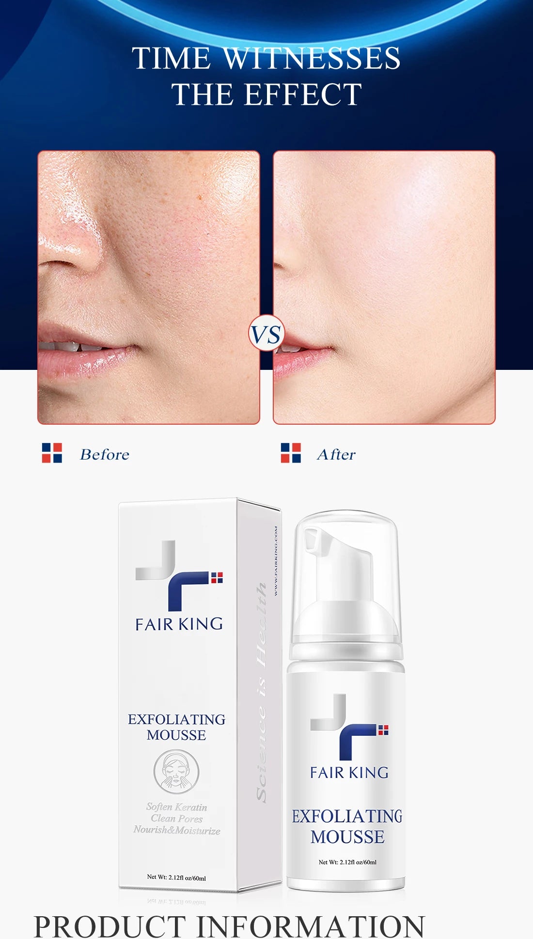 Foaming Exfoliating Mousse – Face Wash & Skin Smooth Exfoliator