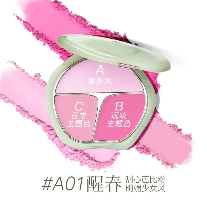 Caitang TIMAGE 3-Color Blush Palette – Highlight & Contour