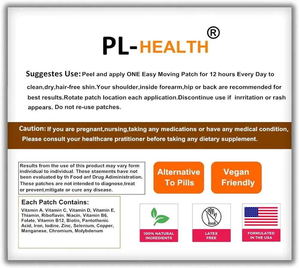 Women’s Multivitamin Patches – Hair, Skin, Nails & Energy (30 Pcs)