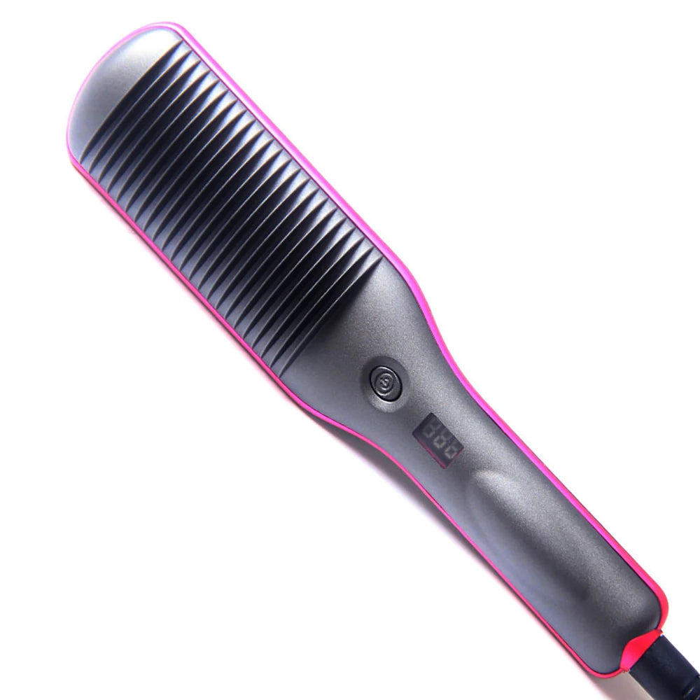 Electric Hair Straightener Brush – Anti-Scald Dual Use Styler