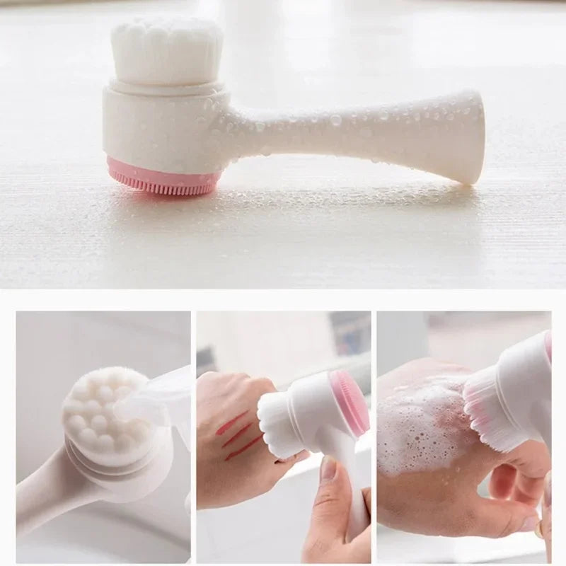 Double-Sided Face Cleansing Brush – Blackhead & Pore Cleaner