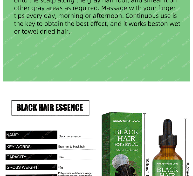 Anti-Grey Hair Cream – Natural Black Color Restorer