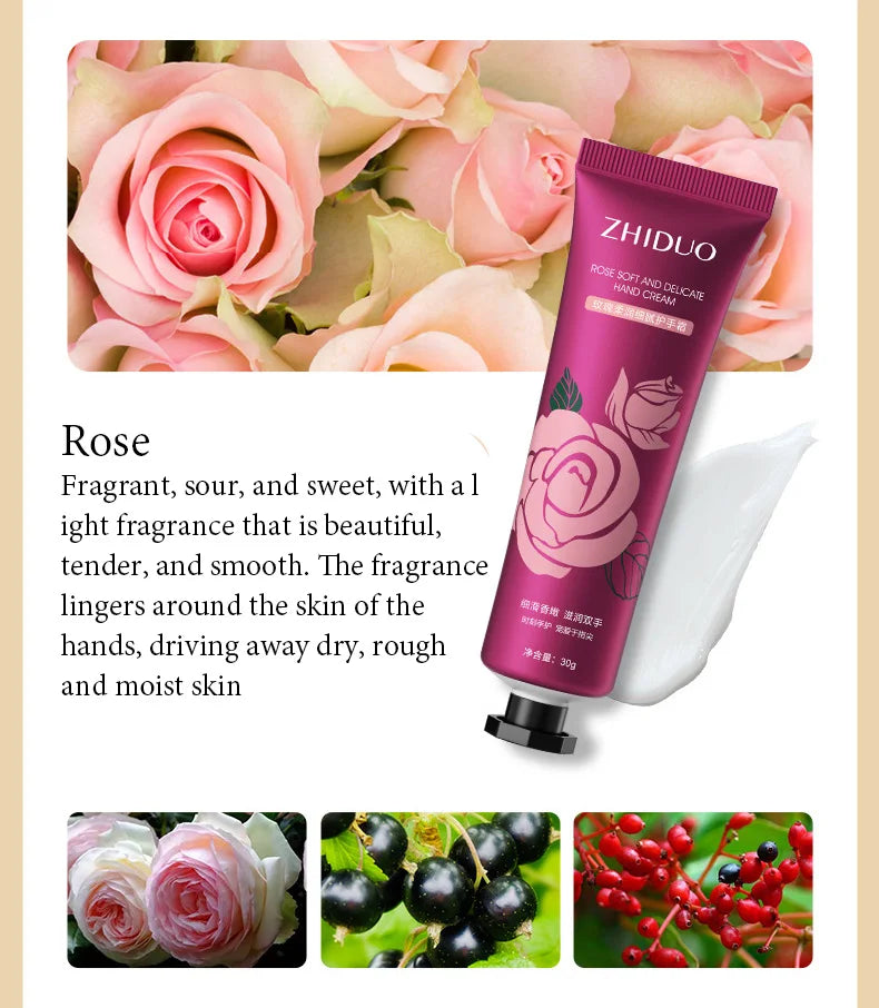 10PCS Fruit & Flower Hand Cream Set – Moisturizing & Nourishing