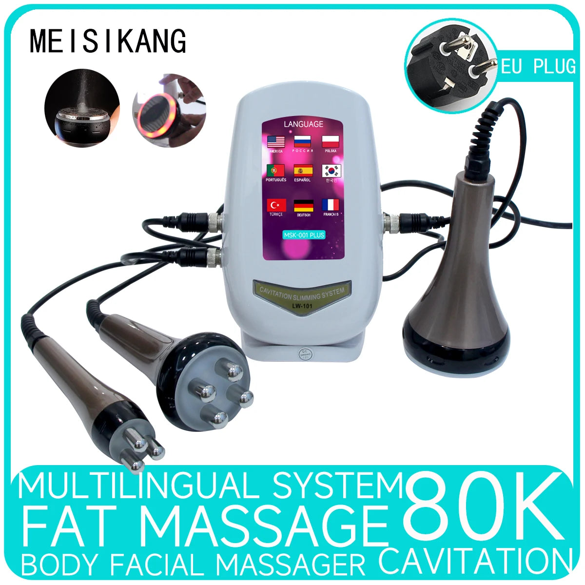 MEISIKANG 3-in-1 Cavitation Ultrasonic Machine – Body & Face Care