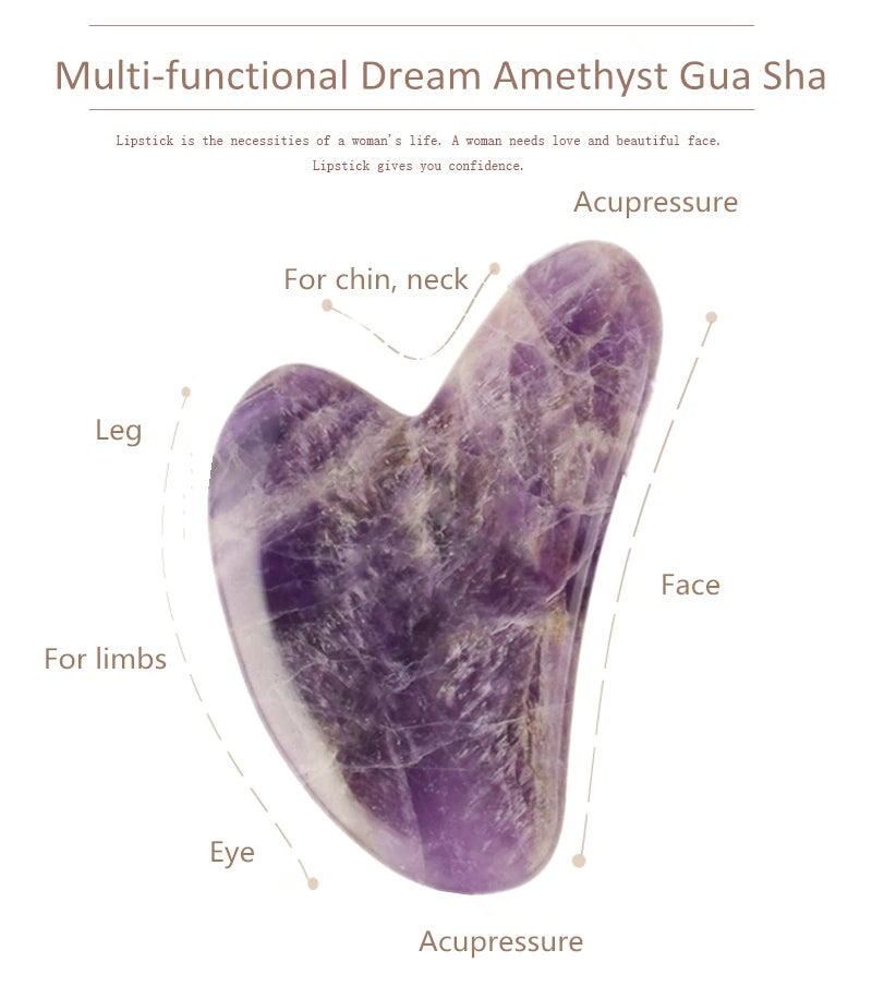 Amethyst Crystal Roller – Anti-Cellulite & Gua Sha Tool