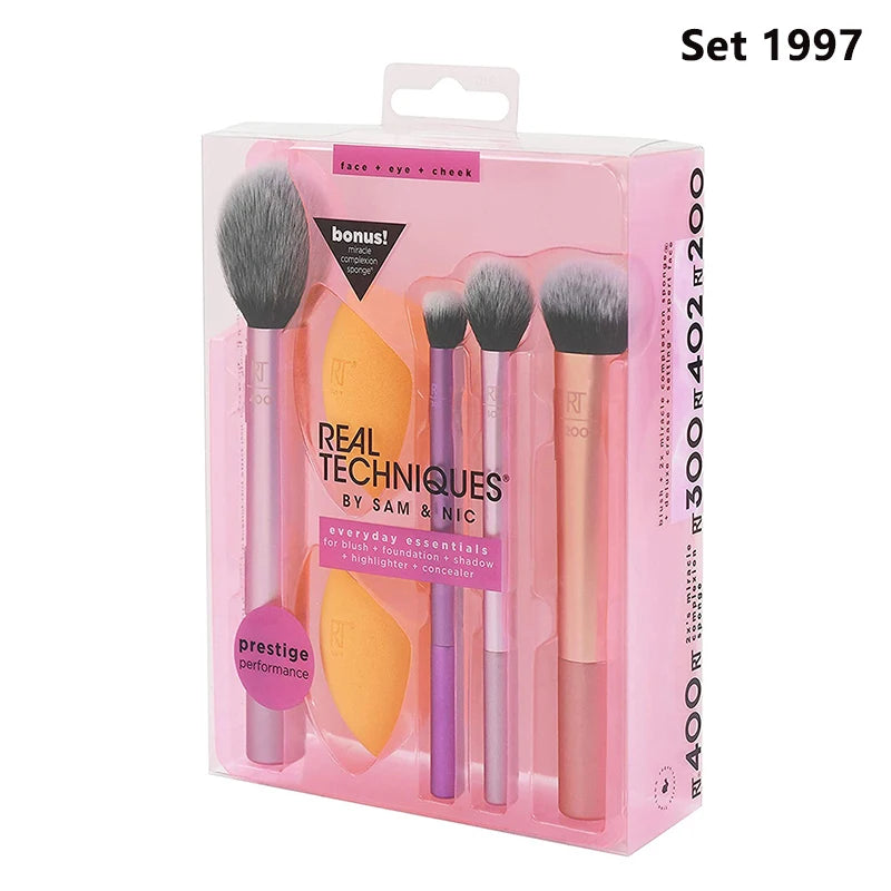 Real Techniques Professional Makeup Brushes Set Foundation Powder Contour Blush Concealer Eyeshadow Blending Cosmetic